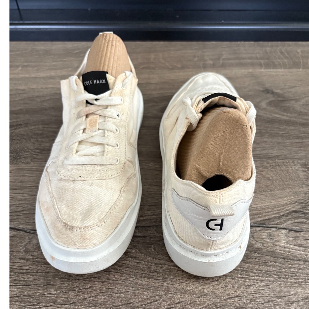 Cole Haan GrandPrø Tennis Sneaker Casual Low Top Lace Up White Shoes Size 7B‎